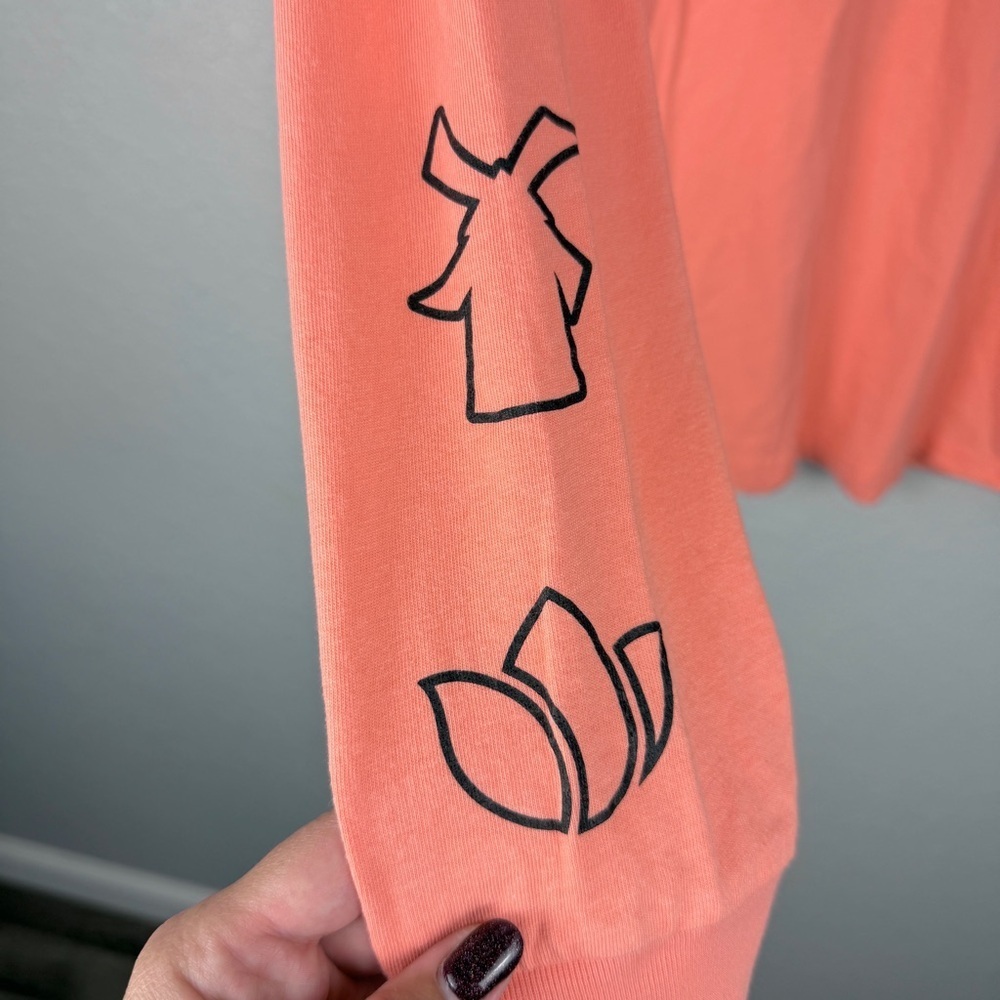 Dutch Bros 1992 Long Sleeve Tee Peach / Coral L Retro Unisex Shirt Merch Broista - Picture 3 of 9